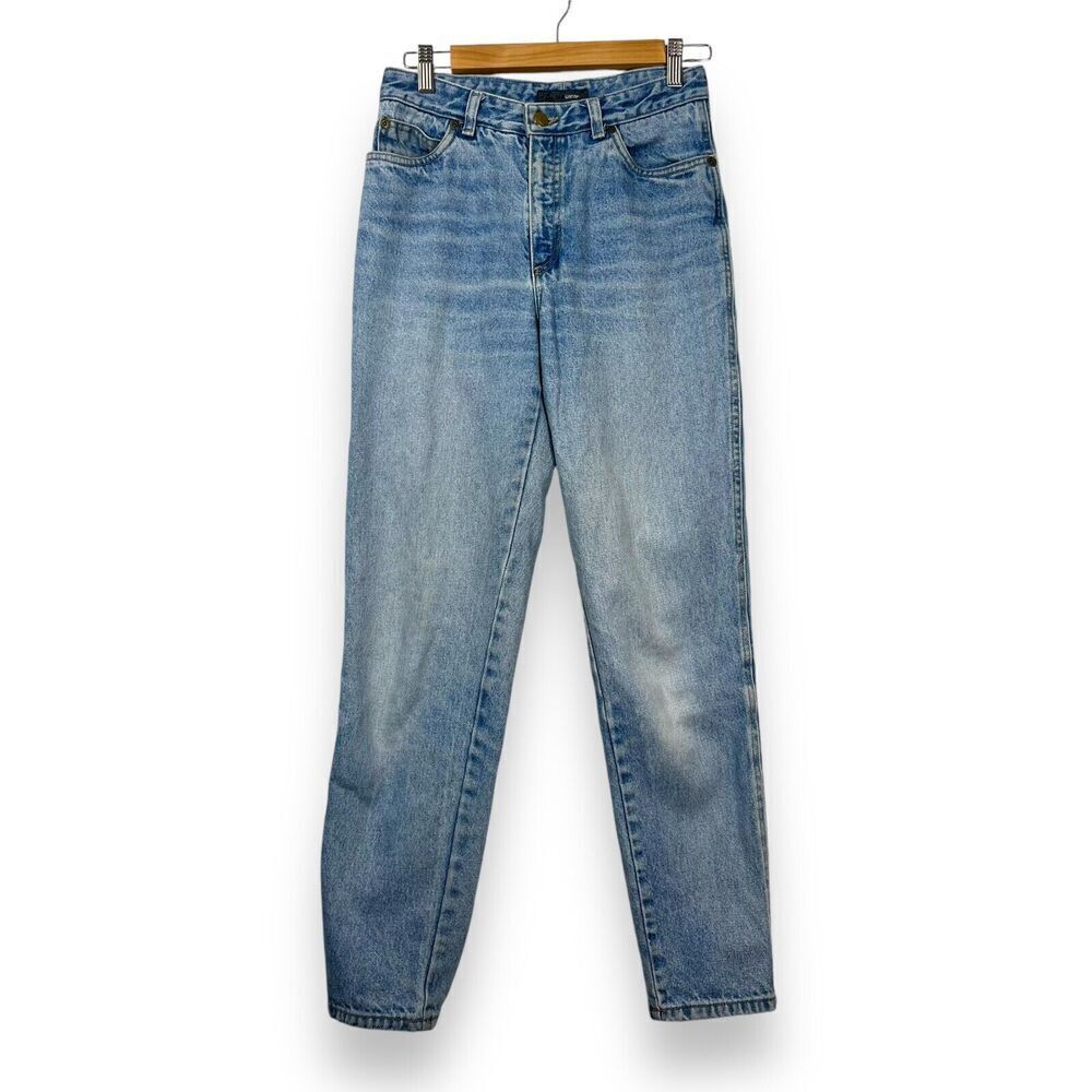 Lizwear Jeans Womens 8 Light Wash Blue Mom Jeans Cotton High Rise Made in USA